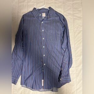 Brooks Brothers Shirt Men Large Blue Button Up Long Sleeve